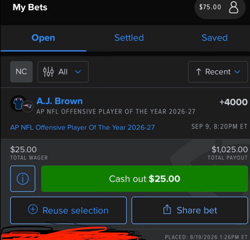 I Bet $25 on A.J. Brown to Win OPOY — Consider It AJ Brown Sanity Insurance
